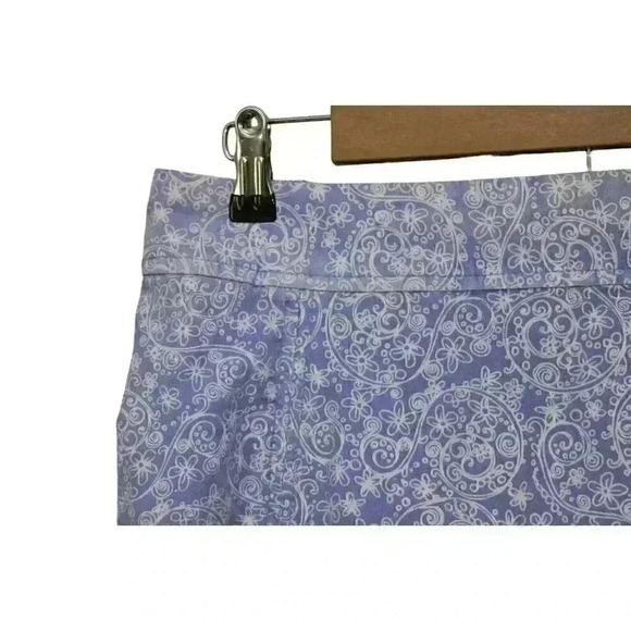 Fresh Produce Midi Skirt Size Large Periwinkle Paisley Floral 100% Cotton Resort - Picture 3 of 12
